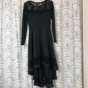 Black Winter Formal/Dance High-Low Dress